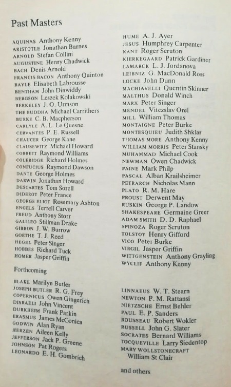 Past Masters list