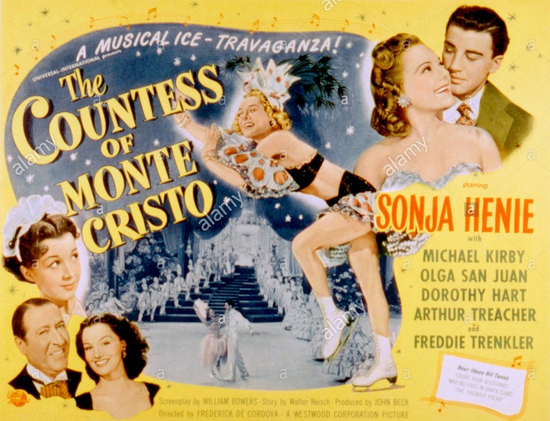 THE COUNTESS OF MONTE CRISTO, Olga San Juan, Arthur Treacher, Dorothy Hart (left), Sonja Henie, Mich